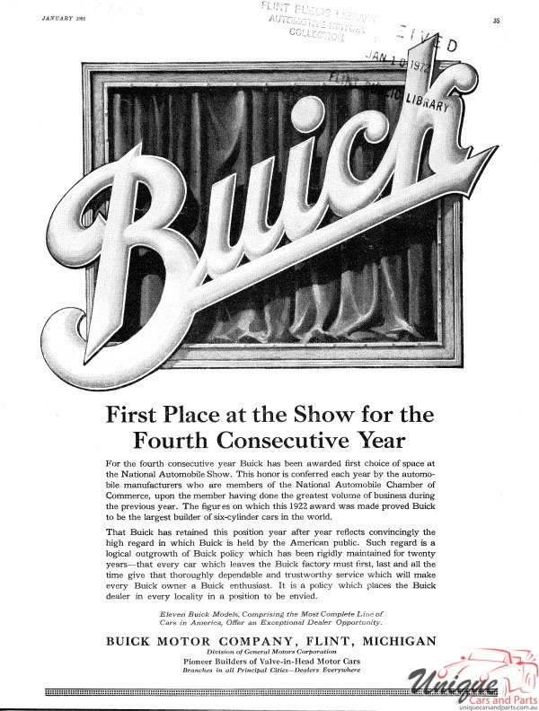 1922 Buick Prestige Brochure Page 3